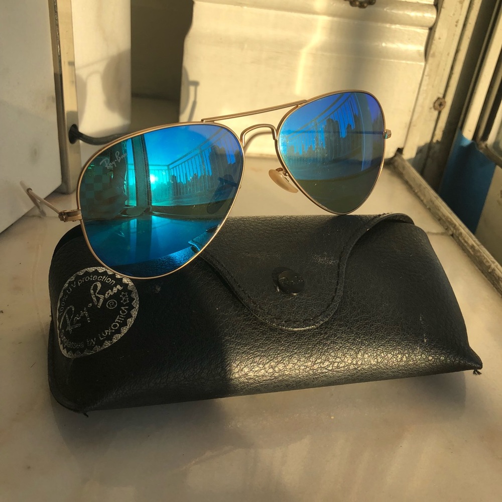 Blue Aviator Flash Lense Ray Bans